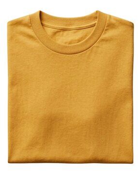 Men's Plain Crew Neck T-Shirt Solid Mustard Yellow Short Sleeve Basic Tee S-XL